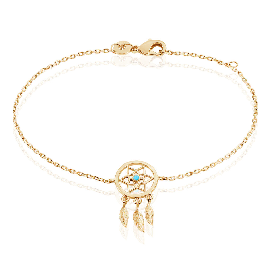 Bracelet Attrape Reves Plaque Or Jaune Pierre De Synthese - Bracelets fantaisie Femme | Marc Orian