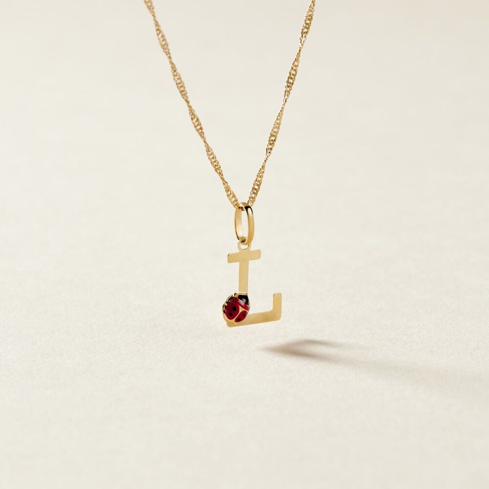 Pendentif Helidie Coccinelle Lettre Or Jaune - Pendentifs Enfant | Marc Orian