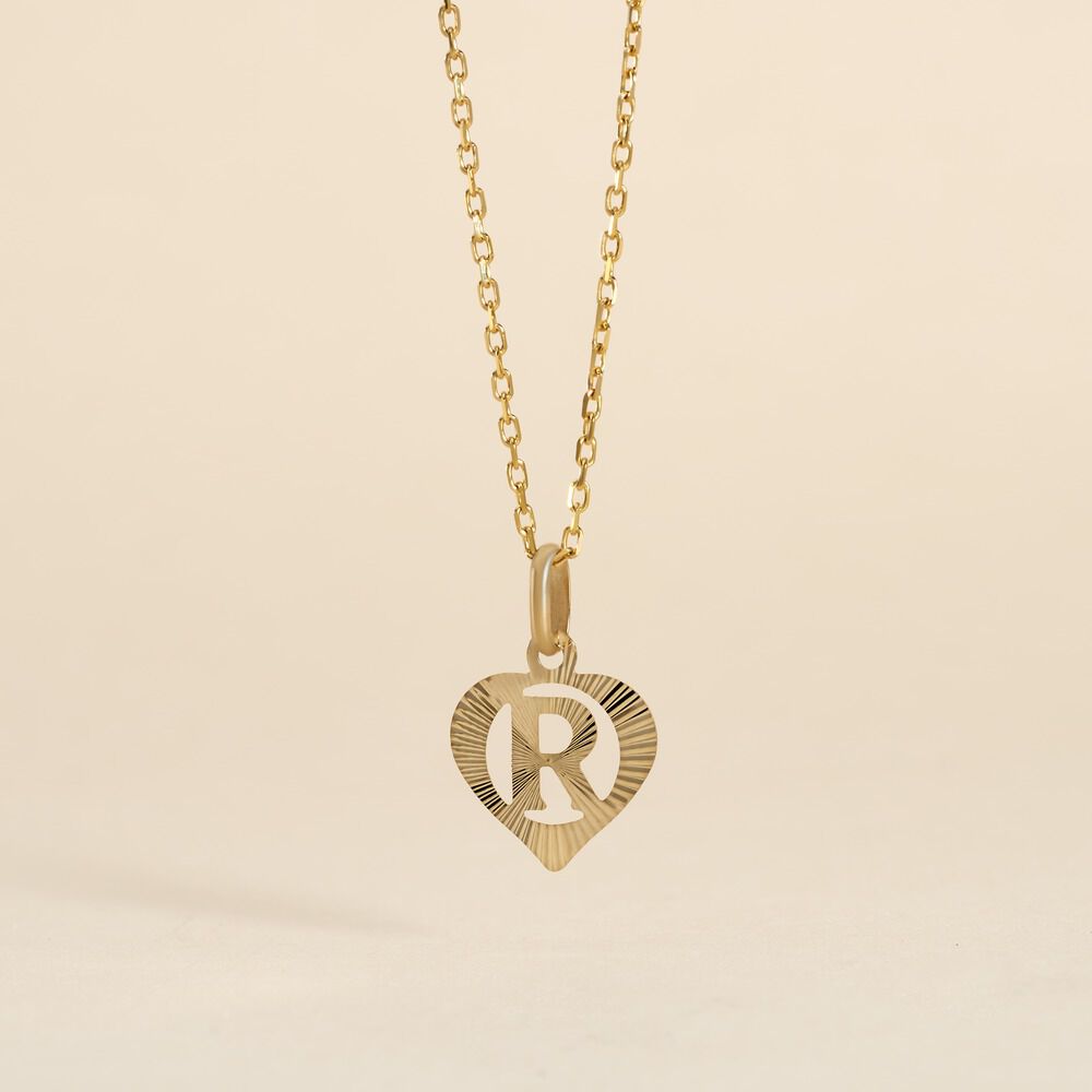 Pendentif Eudocie Coeur Lettre Or Jaune - Pendentifs Famille | Marc Orian