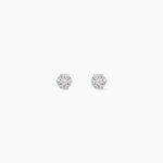 Boucles D'oreilles Puces Eleanor Fleur Or Blanc Oxyde De Zirconium - Puces Femme | Marc Orian