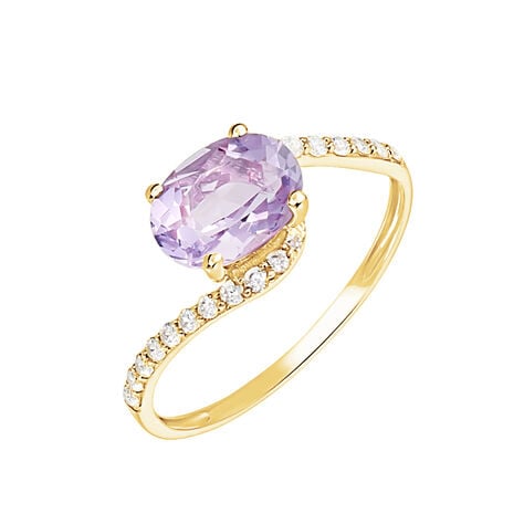 Bague Loriane Or Jaune Amethyste Et Oxyde De Zirconium - Bagues pierres fines Femme | Marc Orian
