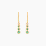 Boucles D'oreilles Pendantes Josephine Or Jaune Emeraude - Boucles d'oreilles mariage Femme | Marc Orian