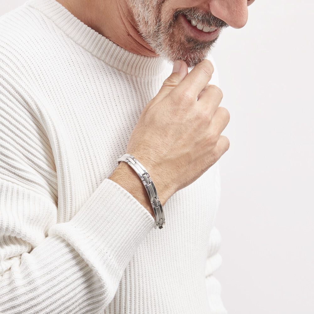 Bracelet Hector Acier Blanc - Bracelets chaînes Homme | Marc Orian