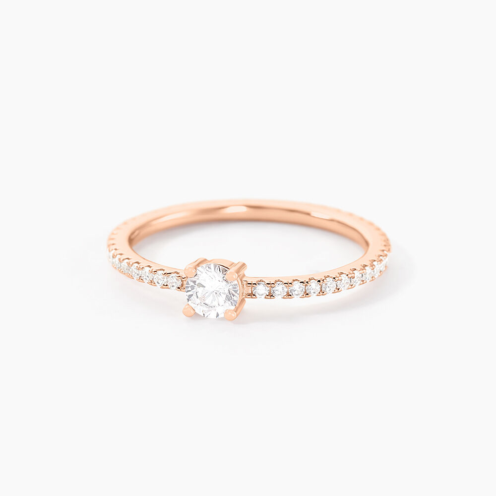 Bague Solitaire Ursi Argent Rose Oxyde De Zirconium - Bijoux fantaisie Femme | Marc Orian