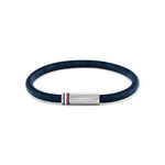 Bracelet Tommy Hilfiger Printed Cord Cuir De Veau Bleu - Bracelets cuir Homme | Marc Orian