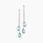 Boucles D'oreilles Pendantes Carlyn Or Blanc Topaze - Pendantes Femme | Marc Orian