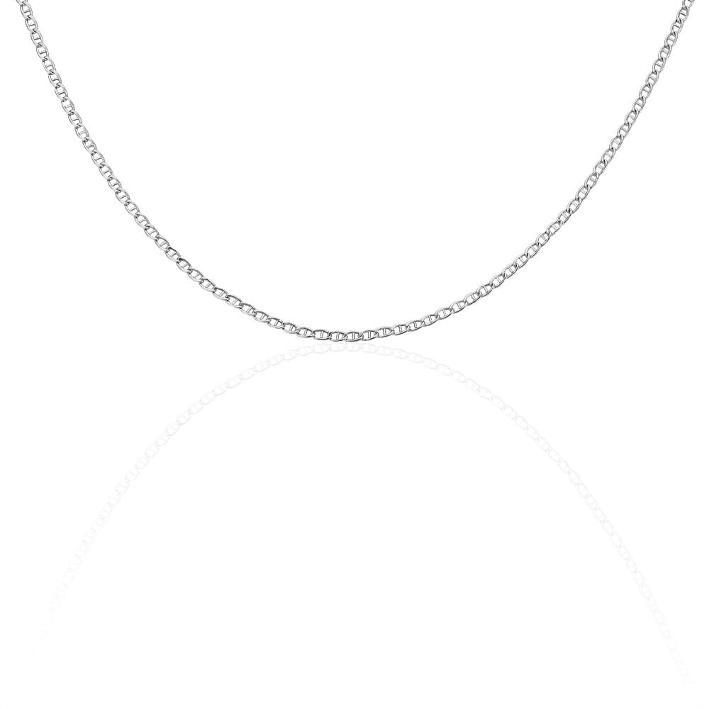 Chaîne Capucin Or Blanc Maille Marine Plate - Chaines Femme | Marc Orian