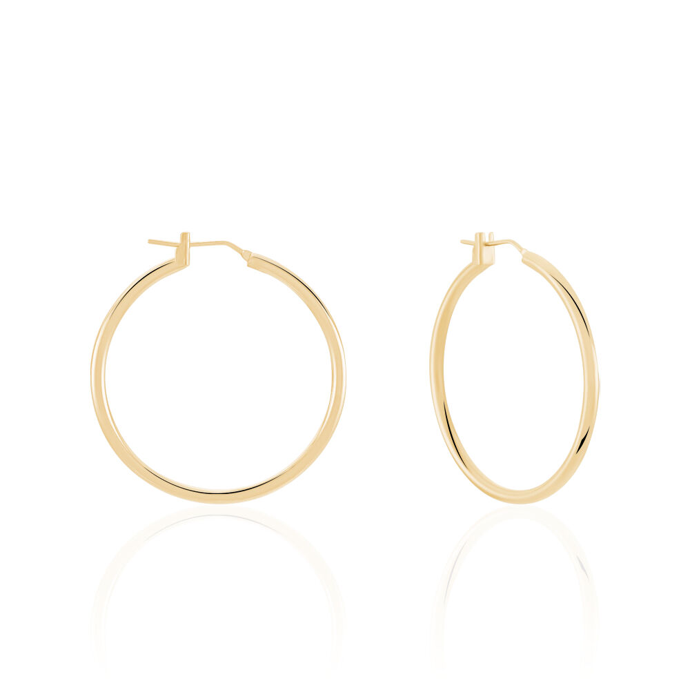 Créoles Ada Lisse Plaque Or Jaune - Créoles Femme | Marc Orian