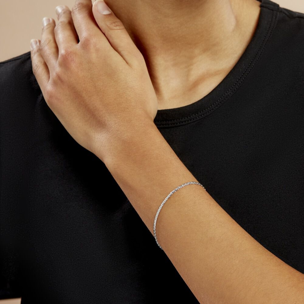 Bracelet Ivy Maille Haricot Or Blanc - Bracelets mailles Femme | Marc Orian