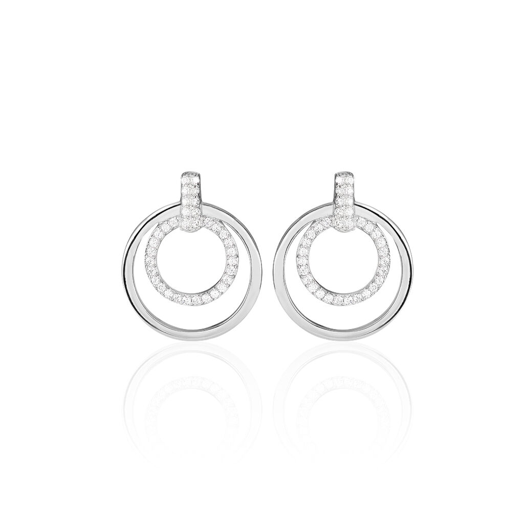 Boucles D'oreilles Pendantes Silvana Argent Blanc Oxyde De Zirconium - Pendantes Femme | Marc Orian