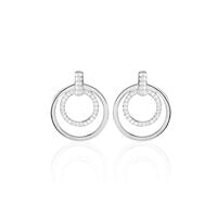 Boucles D'oreilles Pendantes Silvana Argent Blanc Oxyde De Zirconium