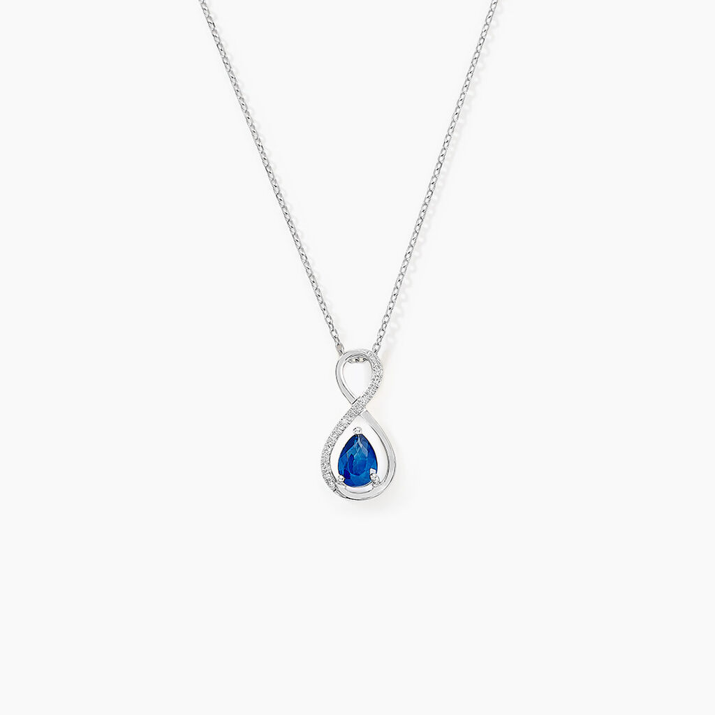 Collier Odessa Or Blanc Saphir Diamant - Colliers avec pierres Femme | Marc Orian