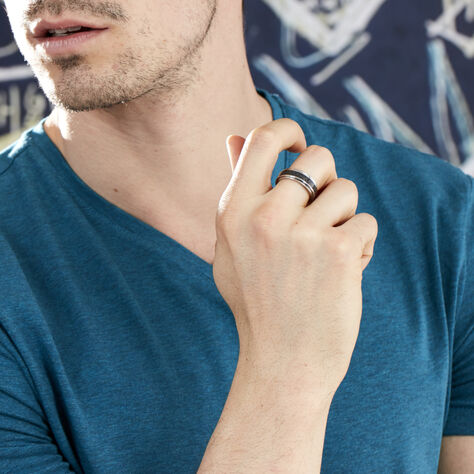 Bague Acier Bicolore - Bague fantaisie Homme | Marc Orian