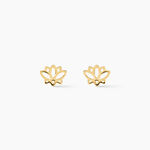 Boucles D'oreilles Puces Franny Fleur De Lotus Or Jaune - Puces Femme | Marc Orian