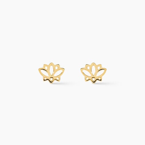 Boucles D'oreilles Puces Franny Fleur De Lotus Or Jaune - Puces Femme | Marc Orian