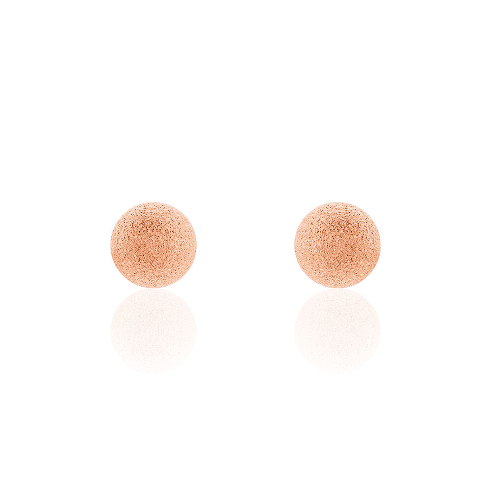 Boucles D'oreilles Puces Fidelia Boule Sablee Or Rose - Puces Femme | Marc Orian