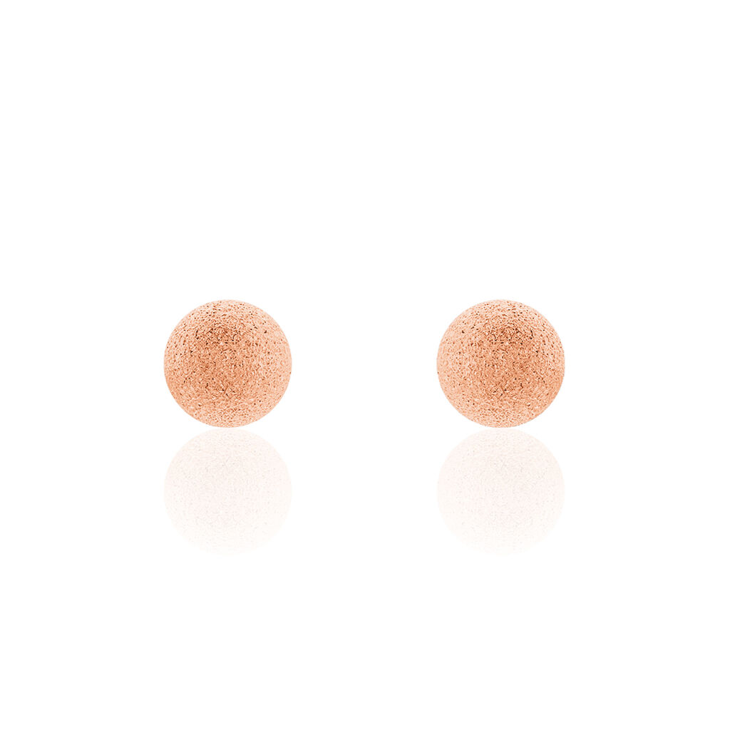 Boucles D'oreilles Puces Fidelia Boule Sablee Or Rose - Puces Femme | Marc Orian