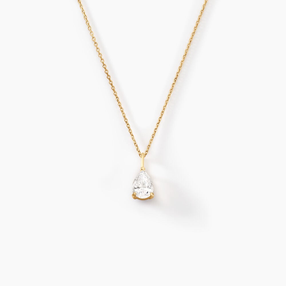 Collier Goutte Or Jaune Oxyde De Zirconium - 13260067377R00 • Marc