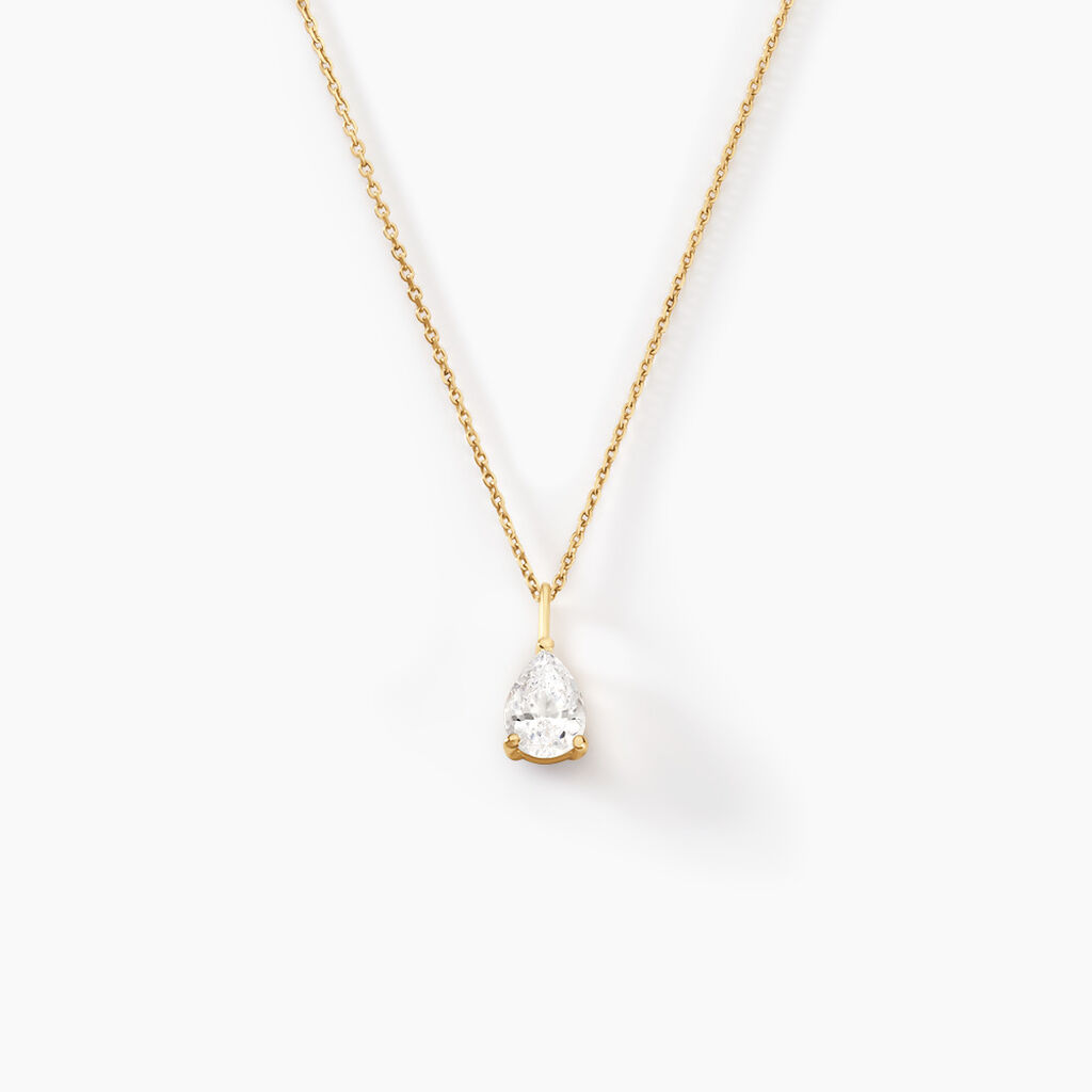 Collier Goutte Or Jaune Oxyde De Zirconium - Colliers avec pierres Femme | Marc Orian