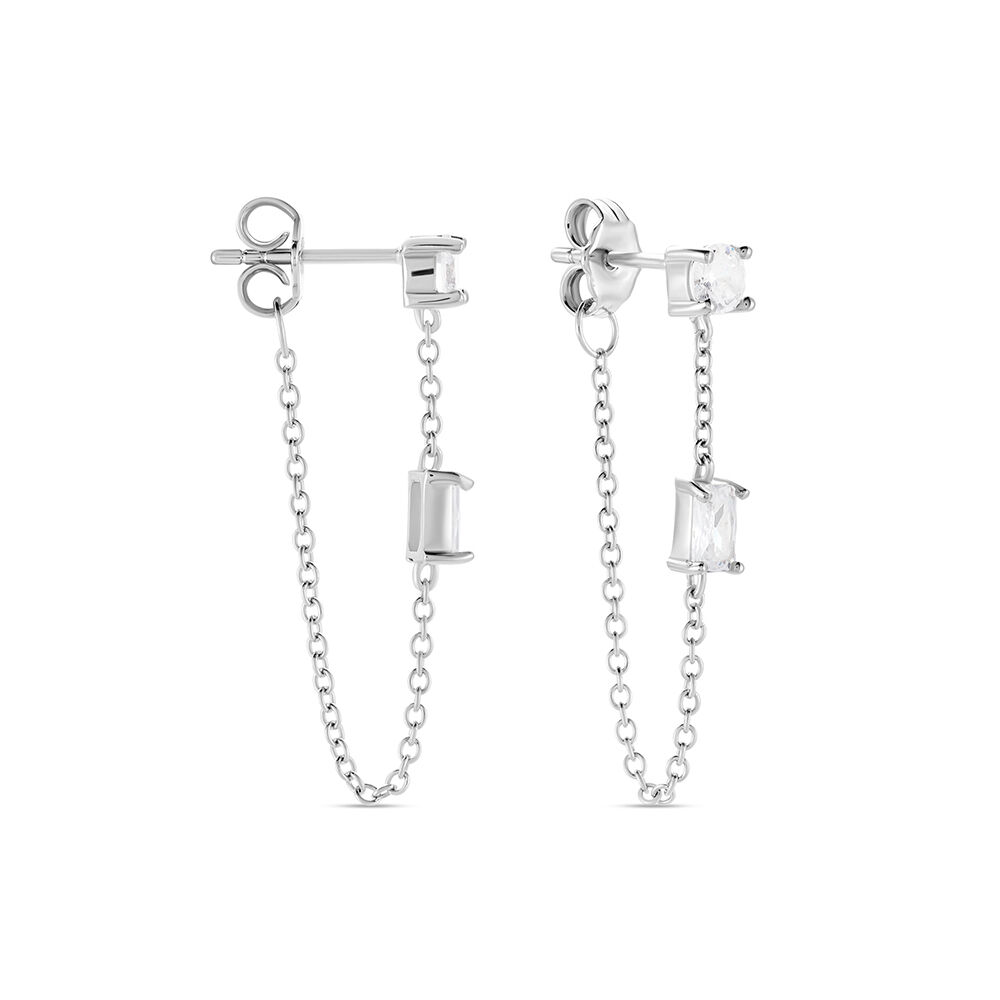 Bijoux D'oreilles Kerrie Argent Blanc Oxyde De Zirconium - Piercings d'oreilles Femme | Marc Orian