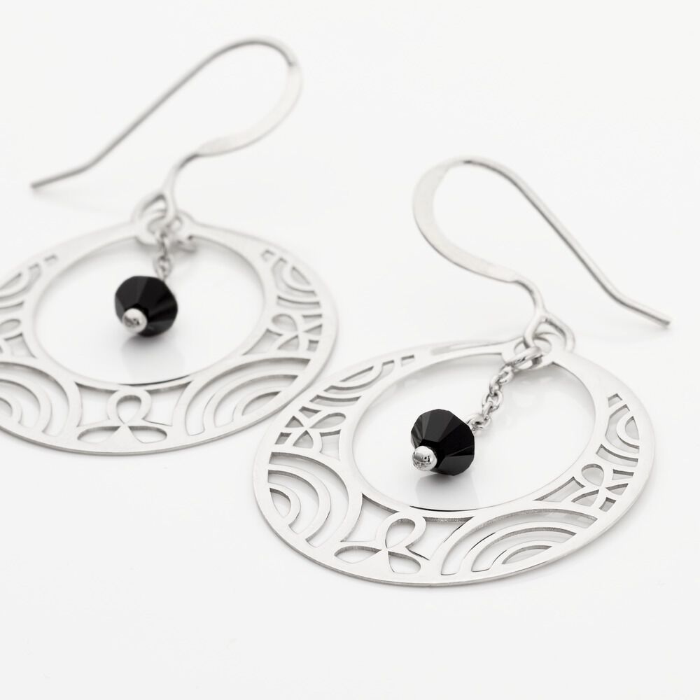 Boucles D'oreilles Pendantes Kayra Argent Blanc Pierre De Synthese - Pendantes Femme | Marc Orian