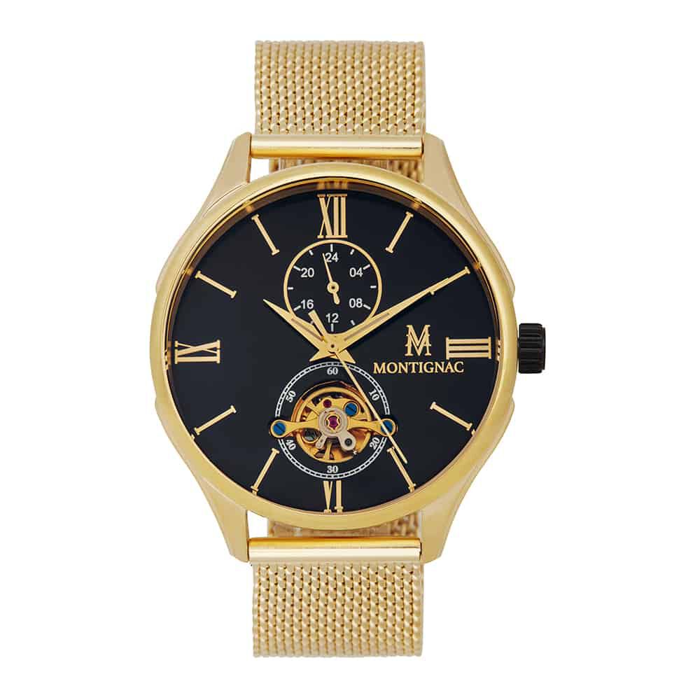 Montre Montignac Round Automatique Noir - Montres automatiques Homme | Marc Orian