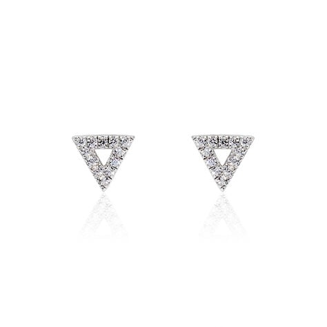 Boucles D'oreilles Puces Clery Argent Blanc Oxyde De Zirconium - Puces Femme | Marc Orian