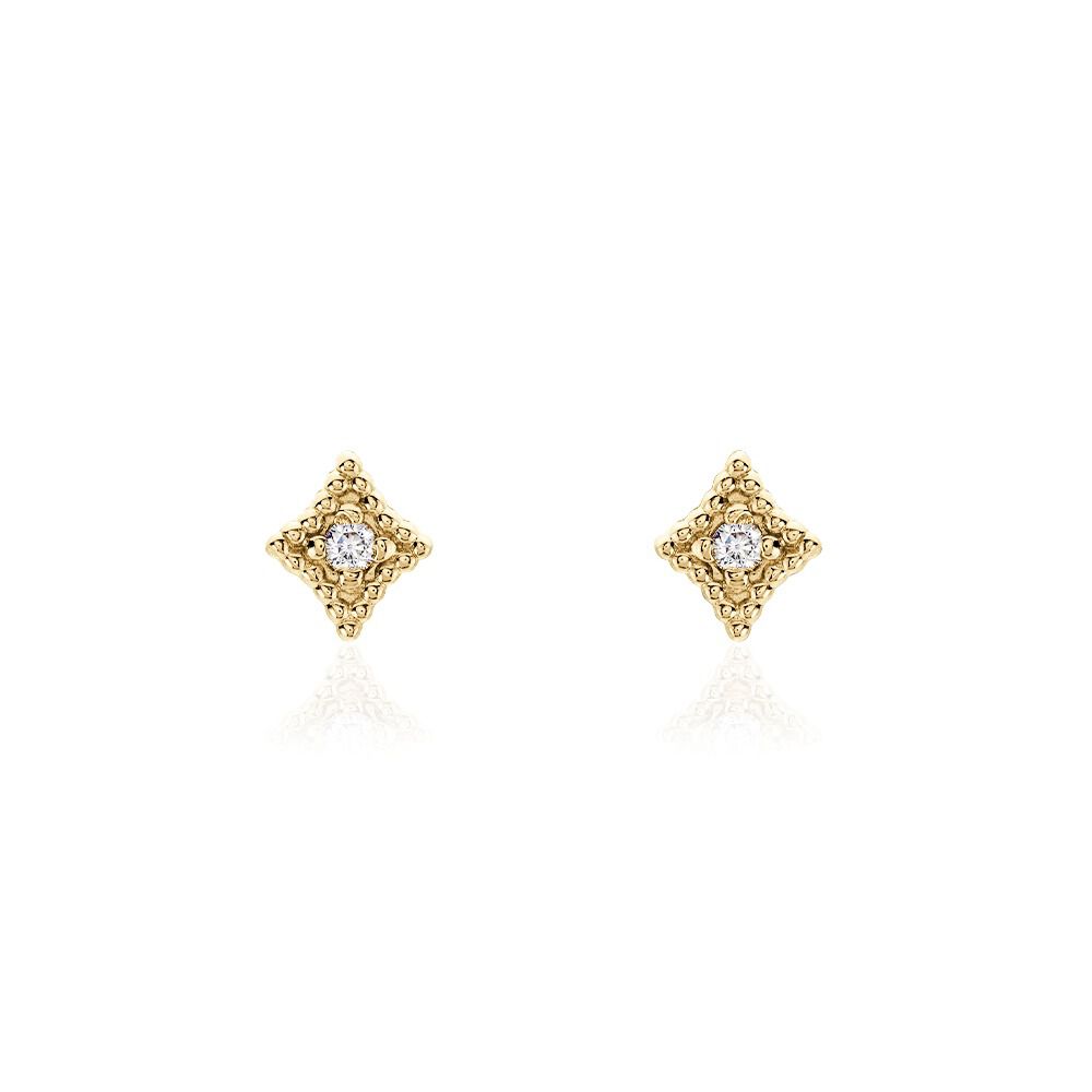 Boucles D'oreilles Puces Horatia Plaqué Or Jaune Oxyde De Zirconium - Puces Femme | Marc Orian