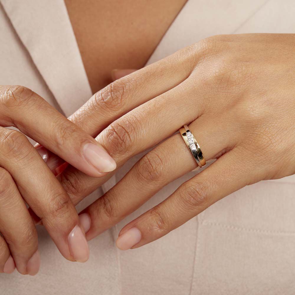 Bague Bryanna Or Bicolore Diamant - Bagues fiançailles Femme | Marc Orian