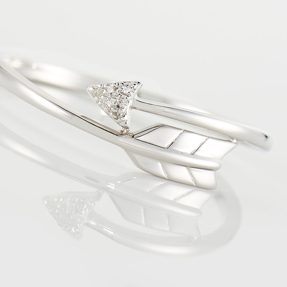 Bague Fleche Or Blanc Diamant - Bagues pierres précieuses Femme | Marc Orian