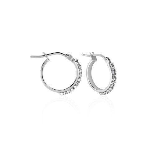 Créoles Sandrine Or Blanc Strass - Boucles d'oreilles Créoles Femme | Marc Orian