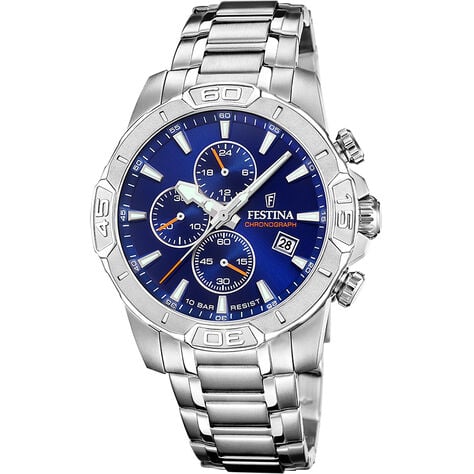 Montre Festina Timeless Chronograph Bleu - Montres &eacute;tanches Homme | Marc Orian