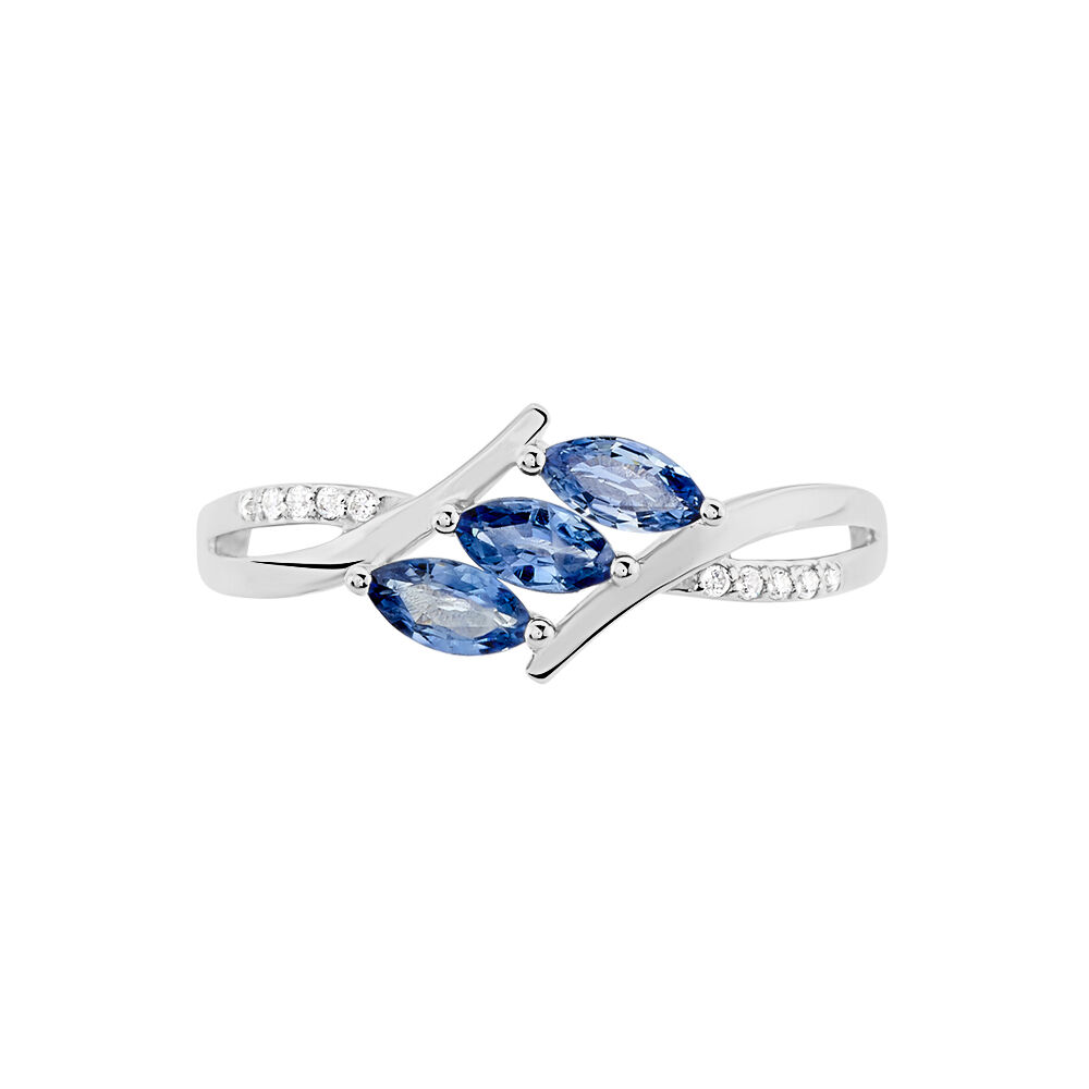 Bague Anisse Or Blanc Saphir Diamant - Bagues vintage Femme | Marc Orian