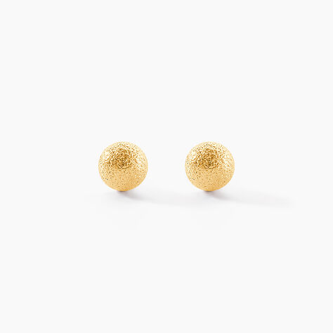Boucles D'oreilles Puces Fidelia Boule Sablee Or Jaune - Puces Femme | Marc Orian