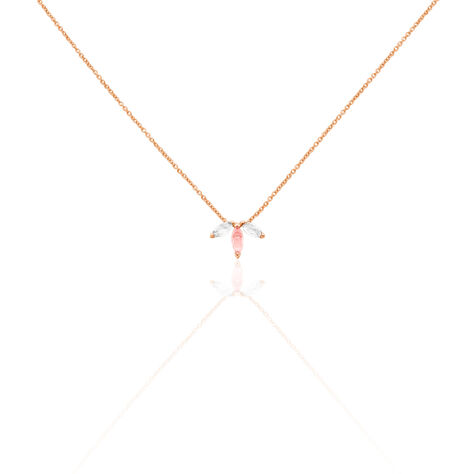 Collier Elauna Argent Rose Oxyde De Zirconium - Colliers avec pierres Femme | Marc Orian