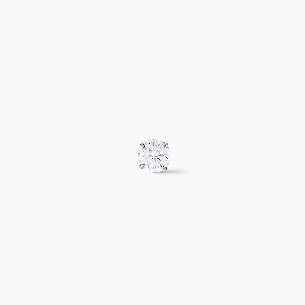 Boucle D'oreille Puce Unitaire Niels Argent Blanc Oxyde De Zirconium - Puces Homme | Marc Orian