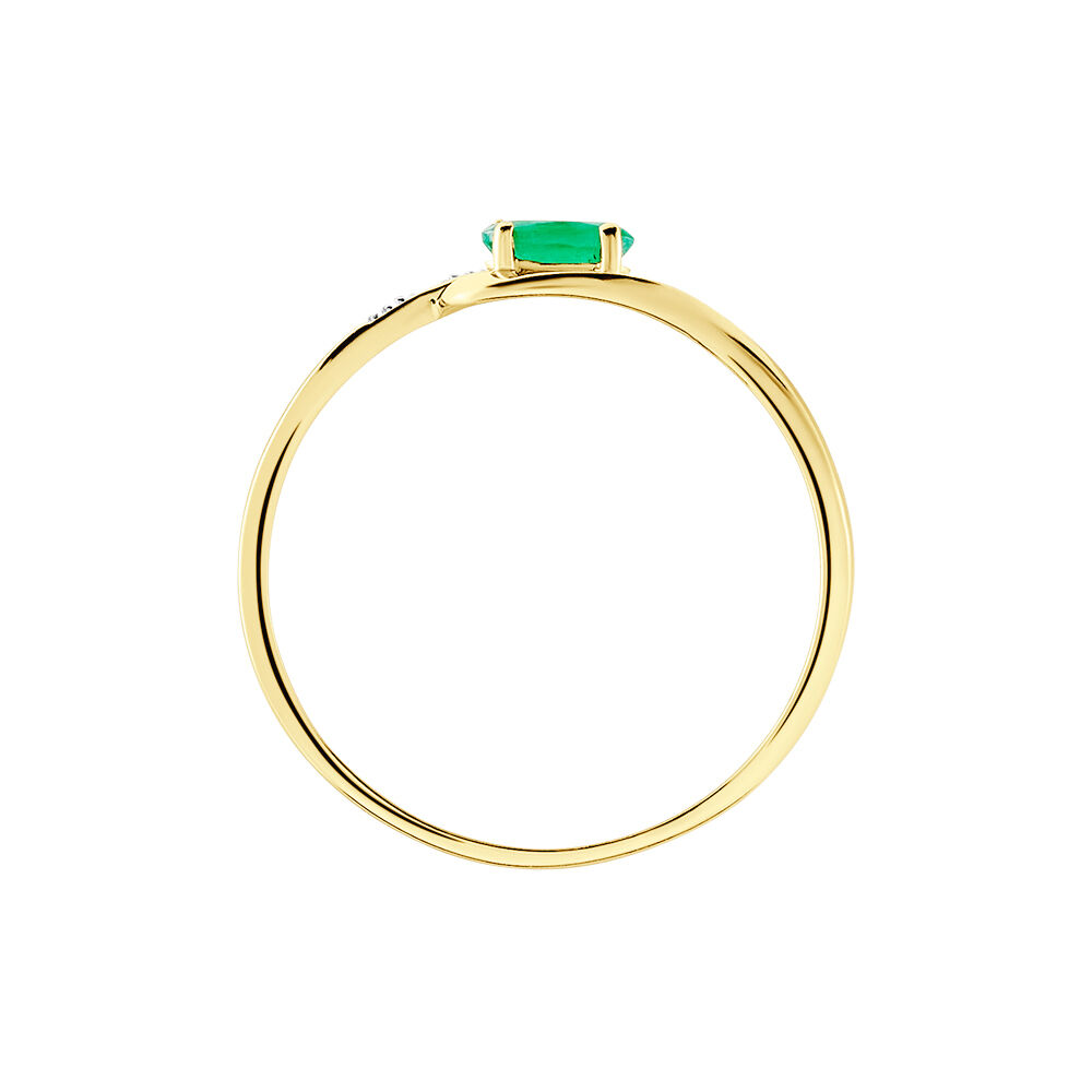 Bague Emotion Or Jaune Emeraude Diamant - Bagues vintage Femme | Marc Orian