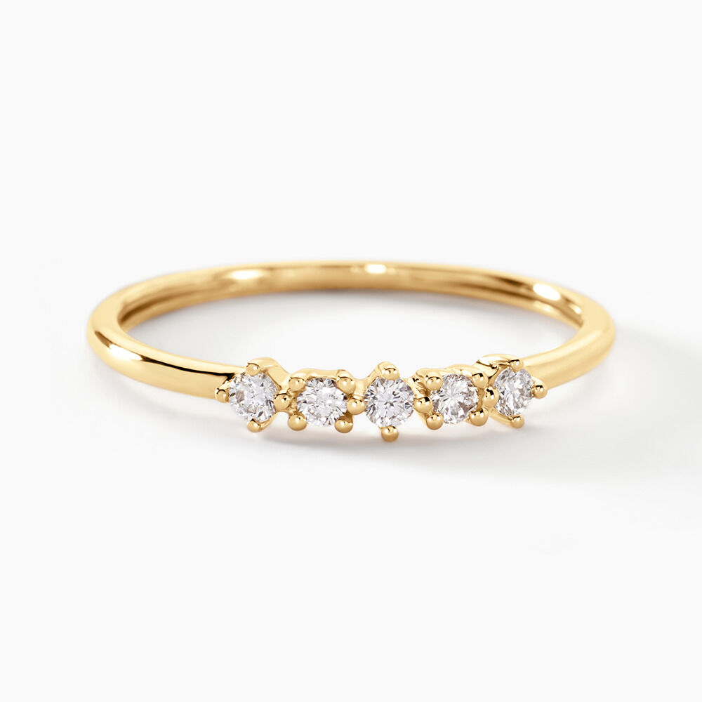 Alliance Matleena Or Jaune Diamant Synthétique - Alliances avec pierres Femme | Marc Orian
