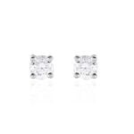 Boucles D'oreilles Puces Victoria Or Blanc Diamant - Puces Femme | Marc Orian