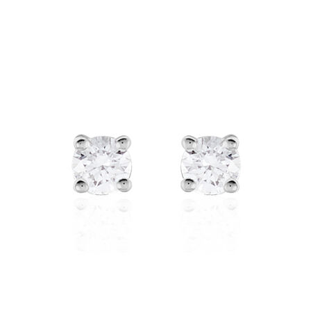 Boucles D'oreilles Puces Victoria Or Blanc Diamant - Puces Femme | Marc Orian