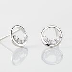 Boucles D'oreilles Puces Argent Blanc Vivence Oxydes De Zirconium - Puces Femme | Marc Orian