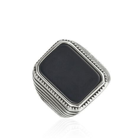 Chevaliere Acier Blanc Romanus Pierre - Bijoux fantaisie Homme | Marc Orian