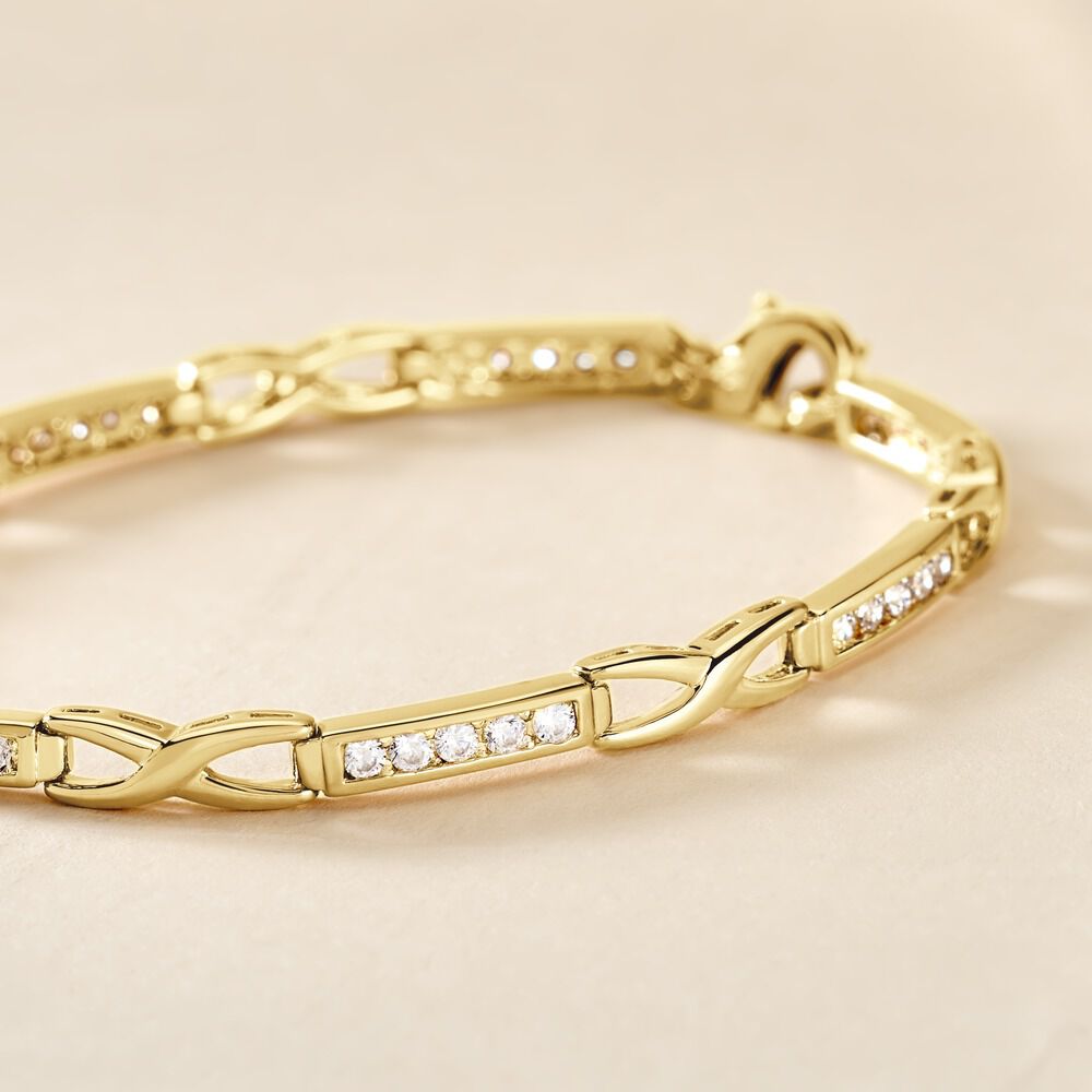 Bracelet Jonc Epiphanieae Plaqu&eacute; Or Jaune Oxyde De Zirconium - Bracelets cha&icirc;nes Femme | Marc Orian