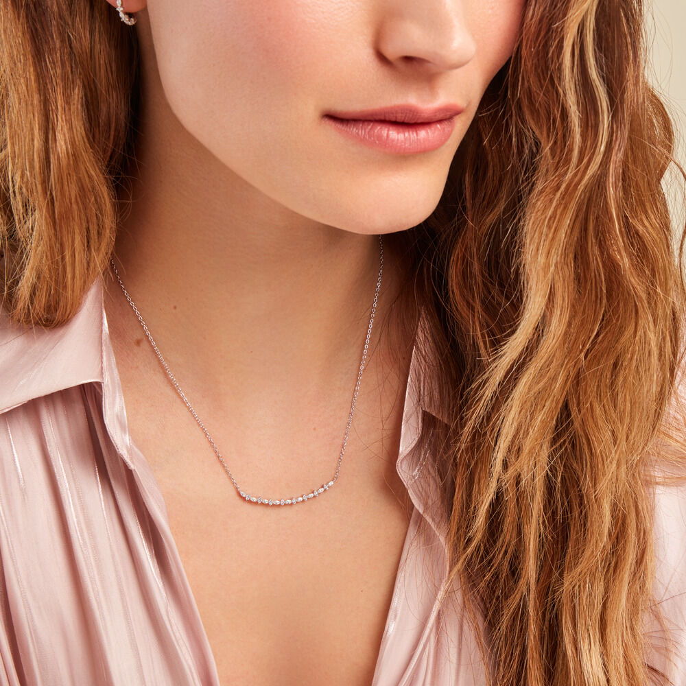 Collier Naura Argent Blanc Oxyde De Zirconium - Colliers avec pierres Femme | Marc Orian