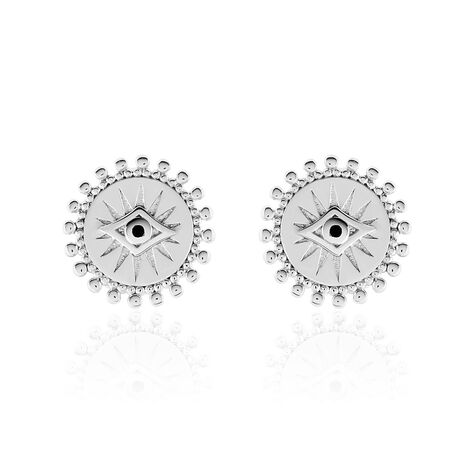 Boucles D'oreilles Puces Salvia Argent Blanc Oxyde De Zirconium - Clous d'oreilles Femme | Marc Orian