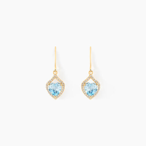 Boucles D'oreilles Pendantes Rosaline Or Jaune Topaze Et Oxyde - Pendantes Femme | Marc Orian
