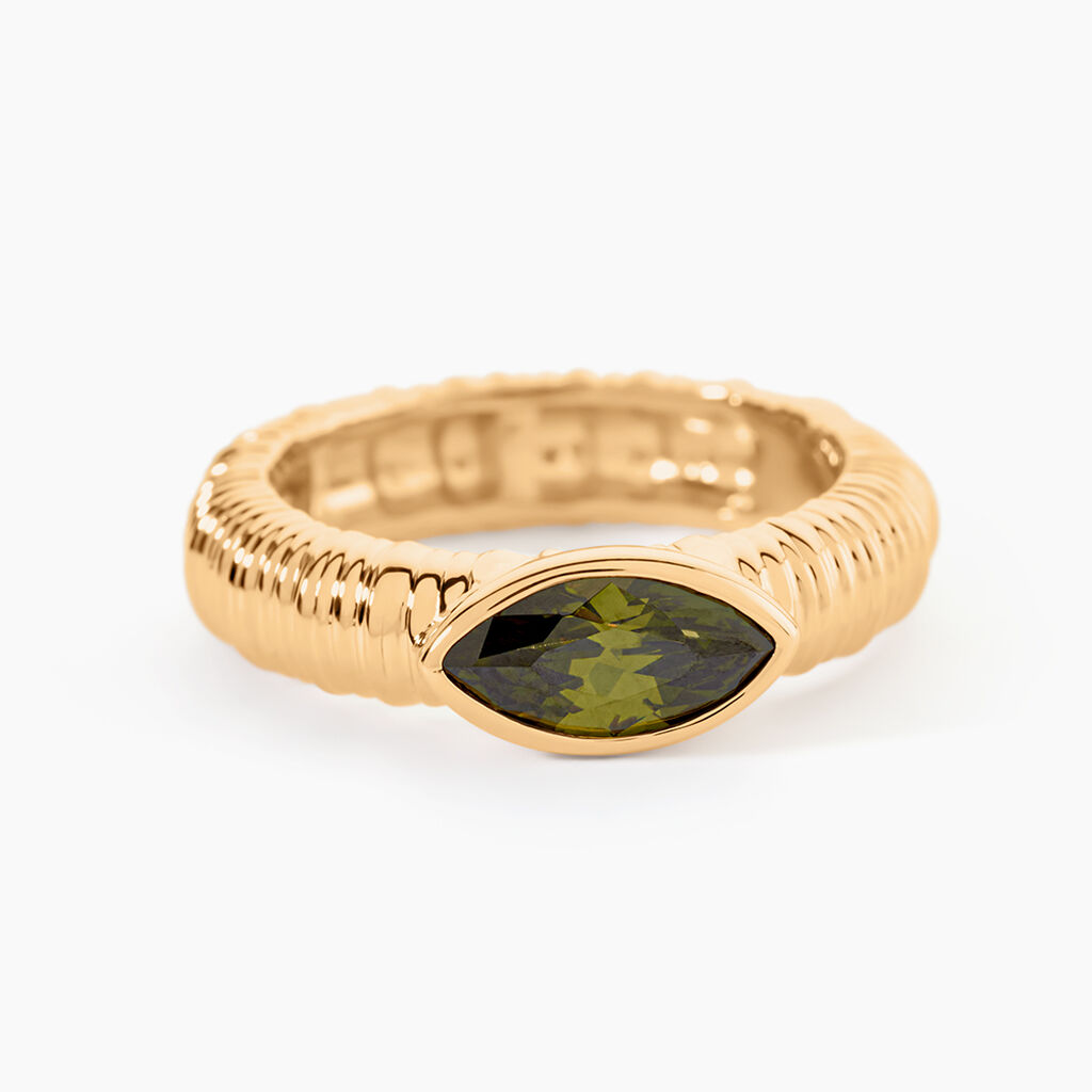 Bague Angelica Plaque Or Jaune Oxyde De Zirconium - Solitaires Femme | Marc Orian