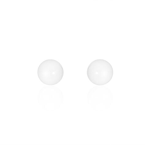 Boucles D'oreilles Puces Solene Argent Blanc Céramique - Puces Femme | Marc Orian