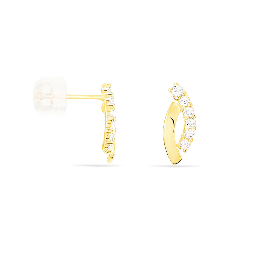 Boucles D'oreilles Puces Marlyatou Or Jaune Oxyde De Zirconium - Puces Femme | Marc Orian
