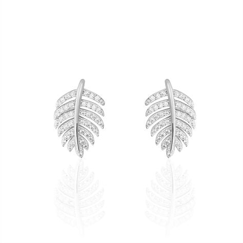 Boucles D'oreilles Puces Gabrielle Argent Blanc Oxyde De Zirconium - Puces Femme | Marc Orian